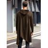 COOFANDY Men’s Hooded Poncho Cape Cloak Casual Asymmetric Hem Hoodie Sweatshirts(Dark Brown)