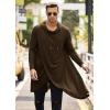 COOFANDY Men’s Hooded Poncho Cape Cloak Casual Asymmetric Hem Hoodie Sweatshirts(Dark Brown)