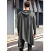 COOFANDY Men’s Hooded Poncho Cape Cloak Casual Asymmetric Hem Hoodie Sweatshirts(Dark Gray)