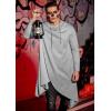 COOFANDY Men’s Hooded Poncho Cape Cloak Casual Asymmetric Hem Hoodie Sweatshirts(Gray)