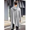 COOFANDY Men’s Hooded Poncho Cape Cloak Casual Asymmetric Hem Hoodie Sweatshirts(Gray)