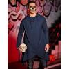 COOFANDY Men’s Hooded Poncho Cape Cloak Casual Asymmetric Hem Hoodie Sweatshirts(Navy Blue)