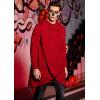 COOFANDY Men’s Hooded Poncho Cape Cloak Casual Asymmetric Hem Hoodie Sweatshirts(Red)