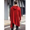 COOFANDY Men’s Hooded Poncho Cape Cloak Casual Asymmetric Hem Hoodie Sweatshirts(Red)