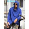 COOFANDY Men’s Hooded Poncho Cape Cloak Casual Asymmetric Hem Hoodie Sweatshirts(Snorkel Blue)