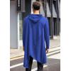 COOFANDY Men’s Hooded Poncho Cape Cloak Casual Asymmetric Hem Hoodie Sweatshirts(Snorkel Blue)