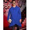 COOFANDY Men’s Hooded Poncho Cape Cloak Casual Asymmetric Hem Hoodie Sweatshirts(Snorkel Blue)