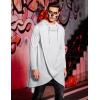 COOFANDY Men’s Hooded Poncho Cape Cloak Casual Asymmetric Hem Hoodie Sweatshirts(White)