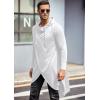 COOFANDY Men’s Hooded Poncho Cape Cloak Casual Asymmetric Hem Hoodie Sweatshirts(White)