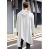COOFANDY Men’s Hooded Poncho Cape Cloak Casual Asymmetric Hem Hoodie Sweatshirts(White)