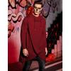 COOFANDY Men’s Hooded Poncho Cape Cloak Casual Asymmetric Hem Hoodie Sweatshirts(Wine Red)