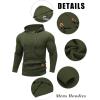 COOFANDY Mens Hooded Sweatshirt Casual Long Sleeve Drawstring Waffle Knit Hoodies Slim Fit Hoodies Pullover(Army Green)