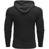 COOFANDY Mens Hooded Sweatshirt Casual Long Sleeve Drawstring Waffle Knit Hoodies Slim Fit Hoodies Pullover(Black)