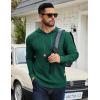 COOFANDY Mens Hooded Sweatshirt Casual Long Sleeve Drawstring Waffle Knit Hoodies Slim Fit Hoodies Pullover(Dark Green)