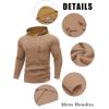 COOFANDY Mens Hooded Sweatshirt Casual Long Sleeve Drawstring Waffle Knit Hoodies Slim Fit Hoodies Pullover(Khaki)