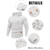 COOFANDY Mens Hooded Sweatshirt Casual Long Sleeve Drawstring Waffle Knit Hoodies Slim Fit Hoodies Pullover(White)