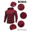 COOFANDY Mens Hooded Sweatshirt Casual Long Sleeve Drawstring Waffle Knit Hoodies Slim Fit Hoodies Pullover(Wine Red)