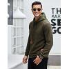 COOFANDY Mens Hooded Sweatshirt Casual Long Sleeve Drawstring Waffle Knit Pullover Hoodies(Army Green)