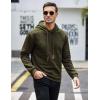 COOFANDY Mens Hooded Sweatshirt Casual Long Sleeve Drawstring Waffle Knit Pullover Hoodies(Army Green)