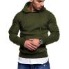 COOFANDY Mens Hooded Sweatshirt Casual Long Sleeve Drawstring Waffle Knit Pullover Hoodies(B_army Green)