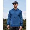 COOFANDY Mens Hooded Sweatshirt Casual Long Sleeve Drawstring Waffle Knit Pullover Hoodies(Blue)