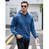 COOFANDY Mens Hooded Sweatshirt Casual Long Sleeve Drawstring Waffle Knit Pullover Hoodies(Blue)
