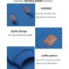 COOFANDY Mens Hooded Sweatshirt Casual Long Sleeve Drawstring Waffle Knit Pullover Hoodies(Blue)