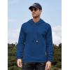 COOFANDY Mens Hooded Sweatshirt Casual Long Sleeve Drawstring Waffle Knit Pullover Hoodies(Dark Blue)