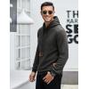 COOFANDY Mens Hooded Sweatshirt Casual Long Sleeve Drawstring Waffle Knit Pullover Hoodies(Dark Gray)