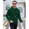 COOFANDY Mens Hooded Sweatshirt Casual Long Sleeve Drawstring Waffle Knit Pullover Hoodies(Dark Green)