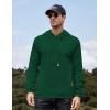 COOFANDY Mens Hooded Sweatshirt Casual Long Sleeve Drawstring Waffle Knit Pullover Hoodies(Dark Green)