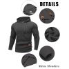 COOFANDY Mens Hooded Sweatshirt Casual Long Sleeve Drawstring Waffle Knit Pullover Hoodies(Dark Grey)