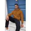 COOFANDY Mens Hooded Sweatshirt Casual Long Sleeve Drawstring Waffle Knit Pullover Hoodies(Dark Yellow)