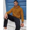 COOFANDY Mens Hooded Sweatshirt Casual Long Sleeve Drawstring Waffle Knit Pullover Hoodies(Dark Yellow)