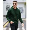 COOFANDY Mens Hooded Sweatshirt Casual Long Sleeve Drawstring Waffle Knit Pullover Hoodies(Green)