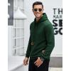 COOFANDY Mens Hooded Sweatshirt Casual Long Sleeve Drawstring Waffle Knit Pullover Hoodies(Green)