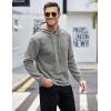 COOFANDY Mens Hooded Sweatshirt Casual Long Sleeve Drawstring Waffle Knit Pullover Hoodies(Grey)