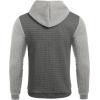 COOFANDY Mens Hooded Sweatshirt Casual Long Sleeve Drawstring Waffle Knit Pullover Hoodies(Grey&dark Grey)