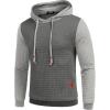 COOFANDY Mens Hooded Sweatshirt Casual Long Sleeve Drawstring Waffle Knit Pullover Hoodies(Grey&dark Grey)