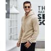 COOFANDY Mens Hooded Sweatshirt Casual Long Sleeve Drawstring Waffle Knit Pullover Hoodies(Khaki)