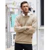 COOFANDY Mens Hooded Sweatshirt Casual Long Sleeve Drawstring Waffle Knit Pullover Hoodies(Khaki)