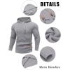 COOFANDY Mens Hooded Sweatshirt Casual Long Sleeve Drawstring Waffle Knit Pullover Hoodies(Light Grey)