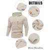 COOFANDY Mens Hooded Sweatshirt Casual Long Sleeve Drawstring Waffle Knit Pullover Hoodies(Light Khaki)