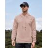 COOFANDY Mens Hooded Sweatshirt Casual Long Sleeve Drawstring Waffle Knit Pullover Hoodies(Misty Rose)