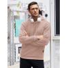 COOFANDY Mens Hooded Sweatshirt Casual Long Sleeve Drawstring Waffle Knit Pullover Hoodies(Misty Rose)