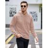 COOFANDY Mens Hooded Sweatshirt Casual Long Sleeve Drawstring Waffle Knit Pullover Hoodies(Misty Rose)