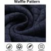 COOFANDY Mens Hooded Sweatshirt Casual Long Sleeve Drawstring Waffle Knit Pullover Hoodies(Navy Blue)