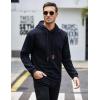 COOFANDY Mens Hooded Sweatshirt Casual Long Sleeve Drawstring Waffle Knit Pullover Hoodies(Navy Blue)