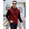 COOFANDY Mens Hooded Sweatshirt Casual Long Sleeve Drawstring Waffle Knit Pullover Hoodies(Pat 1(red&black))