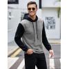 COOFANDY Mens Hooded Sweatshirt Casual Long Sleeve Drawstring Waffle Knit Pullover Hoodies(Pat 2(light Gray&nave Blue))